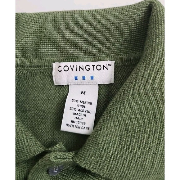 Covington ~Men's Size M~ Olive Green Pullover Wool Blend Sweater Made in Italy. - Picture 2 of 9